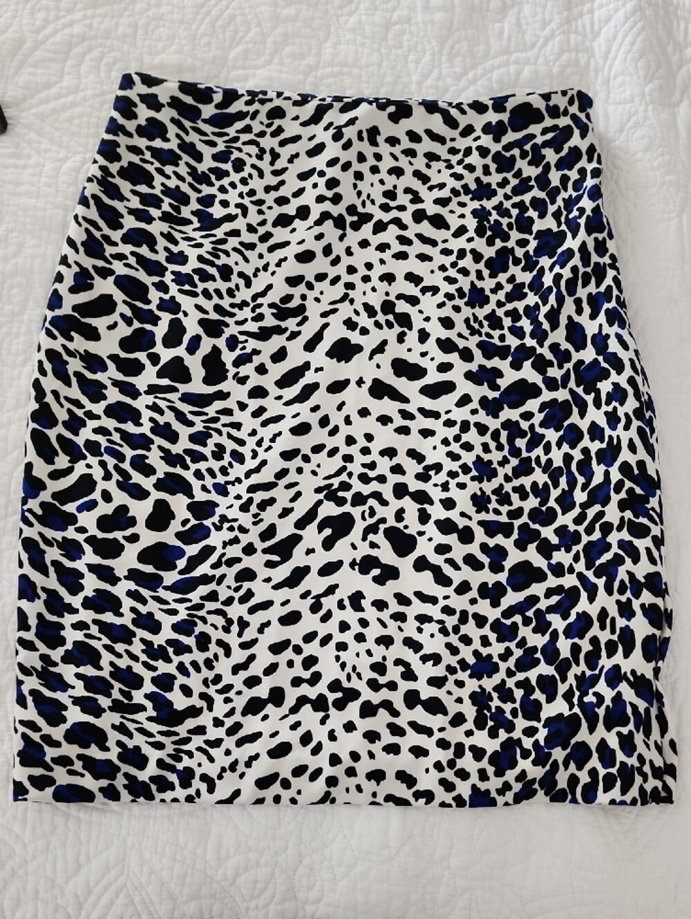 Worthington Black, White & Blue Animal Print Midi Skirt - Picture 4 of 4